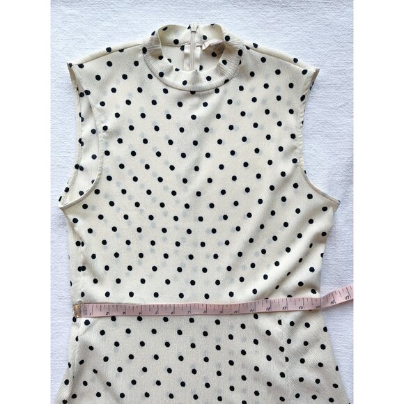 H&M Polka Dot Mock-Neck Sleeveless Midi Dress, Medium - Picture 9 of 12